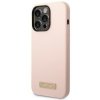 Guess GUHMP14XSBPLP iPhone 14 Pro Max 6,7 różowy/pink hard case Silicone Logo Plate MagSafe